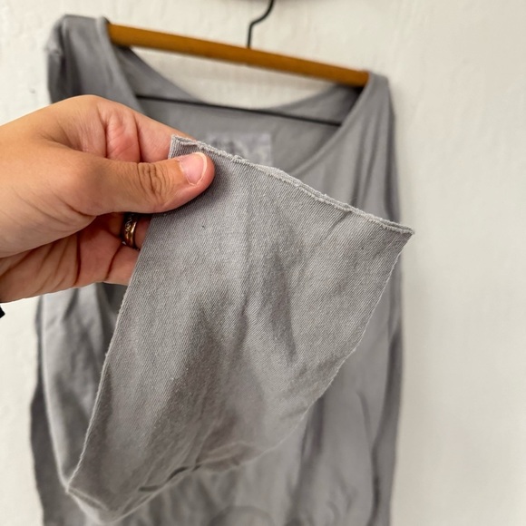 Frank & Eileen Gray Large Assymetrical Hem Line Lightweight Long Sleeve Cotton - Picture 3 of 8